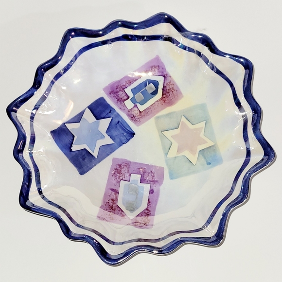 Hanukkah Bowl, Star of David Ceramic Dish, Candy Dish EUC - Picture 2 of 6